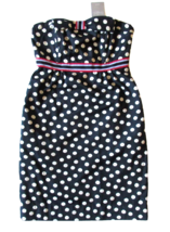 NWT Anthropologie Maeve Polka-Peppered Dot Bow Detail Strapless Dress 6 - £35.17 GBP