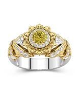 Sunflower Ring in Gold With Butterfly You Are My Sunshine Ring Engagemen... - £124.33 GBP
