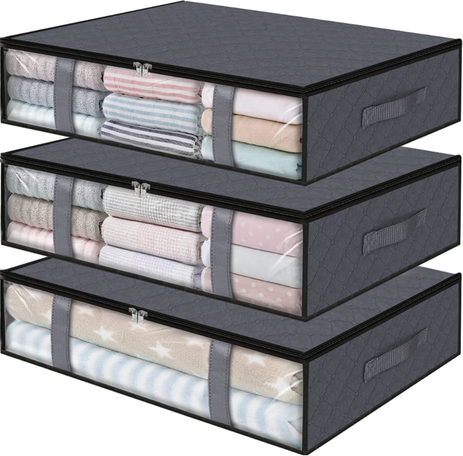 Storageright Storage Bins,3-Pack Clothes Storage, Foldable Blanket Stora... - $41.99
