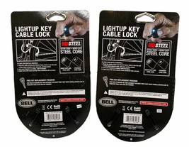 Lot of 2 Bell Level 3 Light Up Key Cable Lock 12 mm x 6 ft - £14.00 GBP