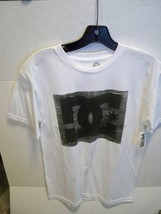 DC SHOES MEN&#39;S GUYS DARK GRAY STRIPE PATCH WHITE LOGO T SHIRT TEE NEW $30 - $17.99