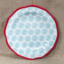 Pioneer Woman Happiness Salad Plate 8 1/2 In Blue Starburst Red Scalloped Trim - £3.94 GBP