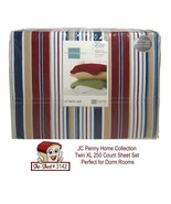 JC Penny Twin XL 250 Count Sheet Set Multi Stripe - new in package - £23.55 GBP