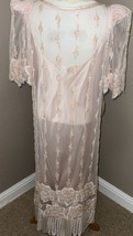 Silk Night Gown With Beaded Pearls And sequence Peinoirs Neiman Marcus - $287.05
