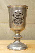 NOS Pewter Metalware NOS Jamestown Settlement 1607 Ship Footed Goblet 7.25&quot; - $632.69 MXN