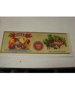 Holly Brand DE LUXE PLUMS Produce crate label - $129.73 MXN