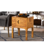 Lanica Natural Light Mappa Burl Wood 2-Drawer Nightstand - $3,412.01 MXN