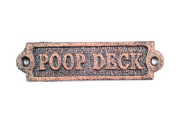 [Pack Of 2] Rustic Copper Cast Iron Poop Deck Sign 6&quot;&quot; - £33.45 GBP