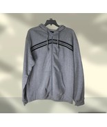 Cougar Sports Mens XXL Hoodie Sweatshirt Gray Black Full Zip Drawstring ... - £18.94 GBP