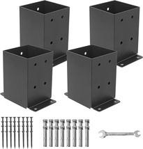 4X4 Post Base 4 Pcs,（Inner Size3.5&quot;X3.5&quot;）Wood Fence Pergola Post Bracket... - $44.94