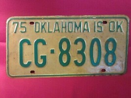 LICENSE PLATE Car Tag 1975 OKLAHOMA CG 8308 Graig County [Y4A - $8.64