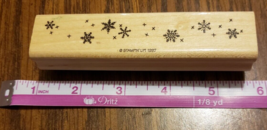 Stampin Up! Falling Snow Snowflakes Wood Mounted Rubber Stamp - £5.42 GBP