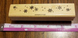 Stampin Up! Falling Snow Snowflakes Wood Mounted Rubber Stamp - £5.17 GBP