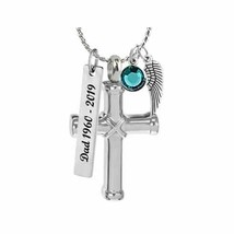 Lashed Cross Cremation Jewelry Urn - Love Charms™ Option - £23.61 GBP