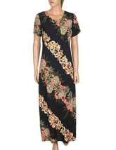 Hilo Hattie Womens Hawaiian Dress Black Multicolor Long Maxi Pineapple - £61.92 GBP