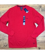 NWT Polo Ralph Lauren Men&#39;s Large Red Blue Logo Waffle Thermal Crew Neck... - $45.59