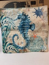 Seahorse Pillow Cover - Very Colorful &amp; Pretty - 17X17 - £10.12 GBP