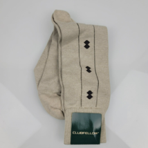 Cllubfellow Vintage 90s Mens Dress Work Socks Tan Diamond Cotton Mid Cal... - £19.39 GBP