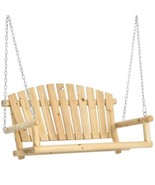 Natural Wooden 2-Seater Hanging Outdoor Porch Swing - £199.56 GBP