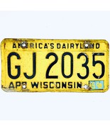 1985 United States Wisconsin Dairyland Passenger License Plate GJ 2035 - $18.99 CAD