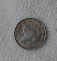 Rare 1909 CANADA SILVER 5 CENT coin round leaves pointed nice condition 3 lettr - £115.67 GBP