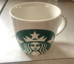 Starbucks Mug Green Logo White Coffee 14oz 2017 - £6.89 GBP