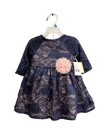 Laura Ashley London Dress Baby Girls 18M Blue Lace Overlay Pink Tule Wed... - $27.87 CAD