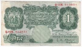 Angleterre, 1 Livre, 1955-60, P369, XF, Slight Coupe Sur Haut Gauche - $21.88