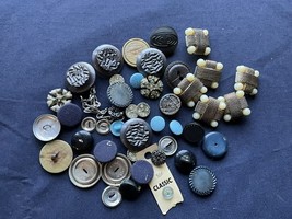 Junk Drawer Lot Unsorted Vintage Buttons Backs Assorted Materials Colors - $10.00