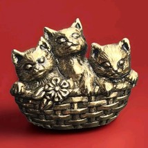 Kittens in a Basket  Cats Feline pin  Vintage Brooch - $9.95