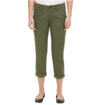 Tommy Hilfiger Capri Pants Womens size Large Roll Cuff Rosemary Green - $26.99