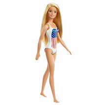 Barbie GPB17 Beach Blonde Doll One-Piece Swimsuit with American Flag Ins... - $13.85