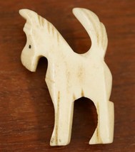 Vintage Estate Costume Jewelry Carved Horse Foal Figural Brooch Pin 1.5&quot; Tall - £16.80 GBP