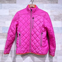 Lands End Nylon Quilted Ski Jacket Pink Lined Insulation Primaloft Women... - $34.64