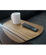 Dark Walnut Round Sofa Arm Table, Flexible Over-the-Couch Side Table, Sl... - $1,666.08 MXN