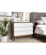 Camino White and Walnut Wood 3-Drawer Storage Chest - $3,773.54 MXN