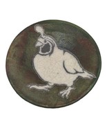 Earth &amp; Fire Jeremy Diller Raku Art Pottery Dish Plate Wall Art Quail Bi... - $73.12 CAD