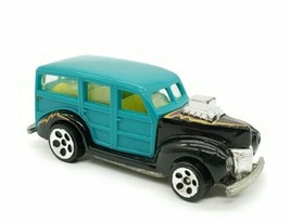 Hot Wheels 40s Woodie Car Vehicle Toy 1991 Mattel Blue Green Black - £7.84 GBP