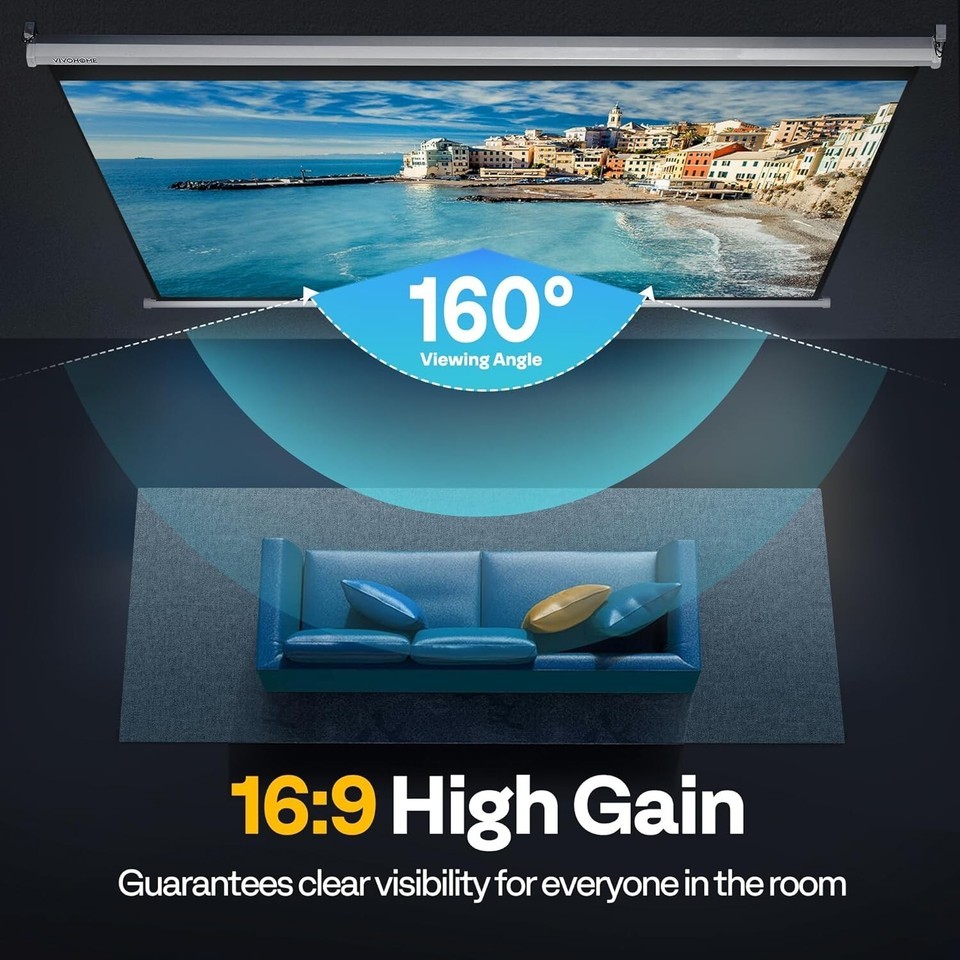 Portable 80 Inch White Projector Screen - 4K Ready for Movies & Presentations Item image 9