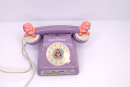 Vintage Care Bears Purple Rotary Phone 1984 American Greetings Not Tested - $24.74