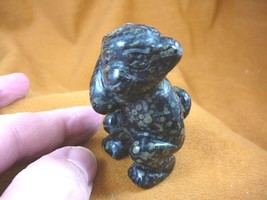 (Y-MON-715) Green black MONKEY love APE gem figurine gemstone carving CH... - $17.53