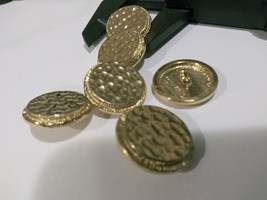 Chanel Rare Stamped Set of 6 Gold Plated Buttons  - £276.83 GBP