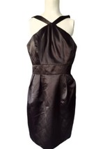 Jasmine Satin Cocktail Party Dress Womens Size 8 Black Mini - £15.54 GBP