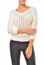 FREE PEOPLE Womens Sweater Boomerang Crochet White Combo Size S OB769080 - £40.99 GBP