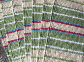 Set of 8 Bright Spring Color Stripe Weave Cotton Placemats - £28.30 GBP