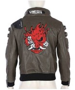 CYBERPUNK SAMURAI 2077 GAMING BOMBER FAUX LEATHER JACKET - £102.61 GBP