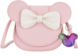 Little Girls Toddlers Mini Crossbody Shoulder Bag Coin Purse with Cute Mouse Ear - £16.92 GBP