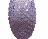 Purple FTD Vase Pineapple  Diamond Design No Cracks Or Chips 8 inches Tall - $17.86