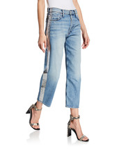 26 - Mother Superior Light Silver Wicked Stripe Thrasher Crop Jeans NEW 1206CC - £90.34 GBP