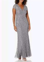 Adrianna Papell Women&#39;s Beaded Mermaid Evening Gown - Gray Size 12 - £89.80 GBP